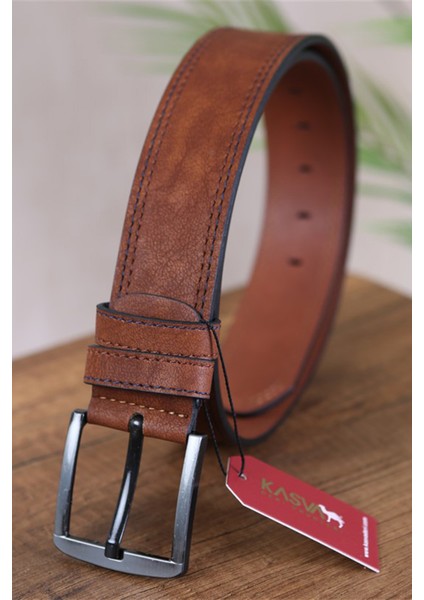 4.5 cm Taba Dikişli Suni Spor Kemer