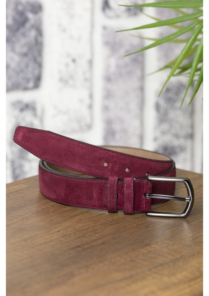 3.5 cm Bordo Süet Deri Kemer fiyatları