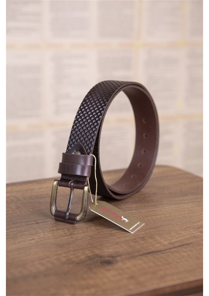 4 cm Kahve Deri Spor Kemer