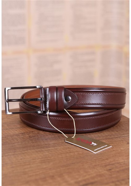 3.5 cm Kahve Desenli Deri Kemer fiyatları