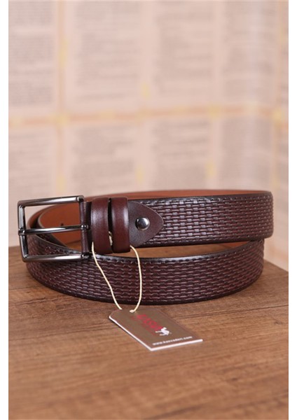 3.5 cm Kahve Desenli Deri Kemer fiyatları