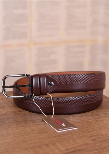 3.5 cm Kahve Desenli Deri Kemer fiyatları