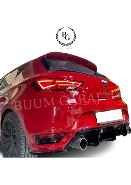 Seat Leon Mk3 Aero Tampon Flapları 4 Parça Orta Kısım Parlak Siyah