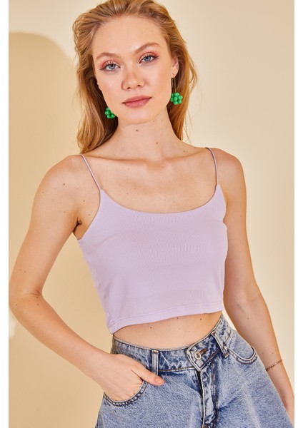 Lila Askılı Kaşkorse Bluz 1KXK2-44682-26 modelleri