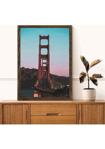 Masif Çerçeveli Köprü Resmi Baskılı Tablo