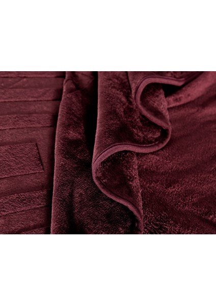 Clementine Vizon Emboss Çift Kişilik Battaniye - Bordo fırsatları