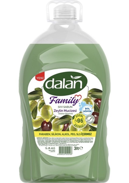 Family Sıvı Sabun Zeytin Mucizesi 3 lt x 4 Adet
