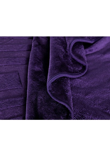 Clementine Vizon Emboss Çift Kişilik Battaniye - Mor fırsatları
