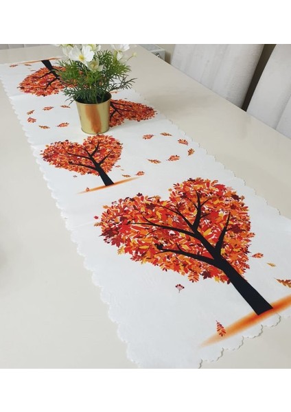 Sonbahar Temalı Dekoratif Runner Örtü 40 x 140 cm