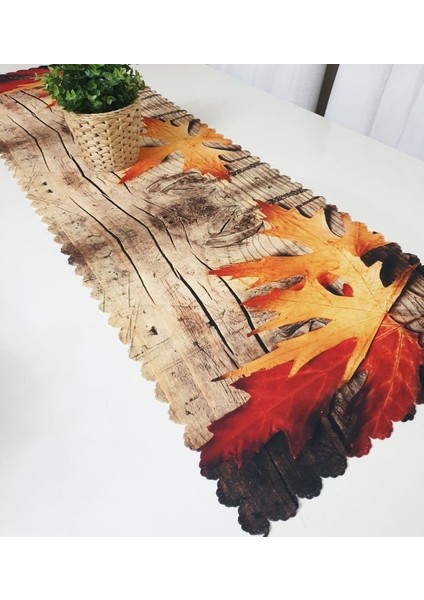 Sonbahar Temalı Dekoratif Runner Örtü 40 x 140 cm