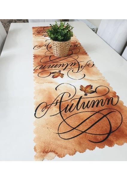 Sonbahar Temalı Dekoratif Runner Örtü 40 x 140 cm