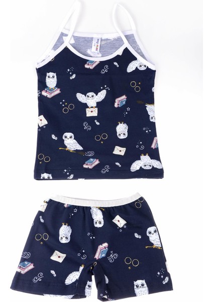 Pınkmark Kız Çocuk Baskılı Lacivert Atlet Şort Takım PMIC25500