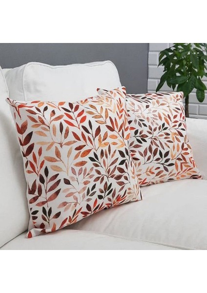 Sonbahar Temalı Kırlent Kılıfı 2li Kombin Set