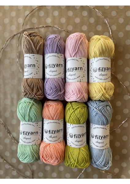 Bibupunch Filyarn 8'li Ip Seti ( Pastel Renkler )