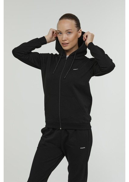 W-SN85 Basıc Full Zıp Hoo Siyah Kadın Eşofman Üstü fırsatları