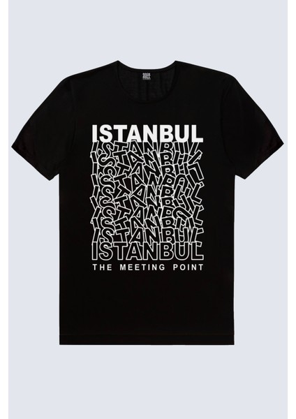 Karışık Istanbul Siyah Kısa Kollu Kadın T-Shirt fiyatları