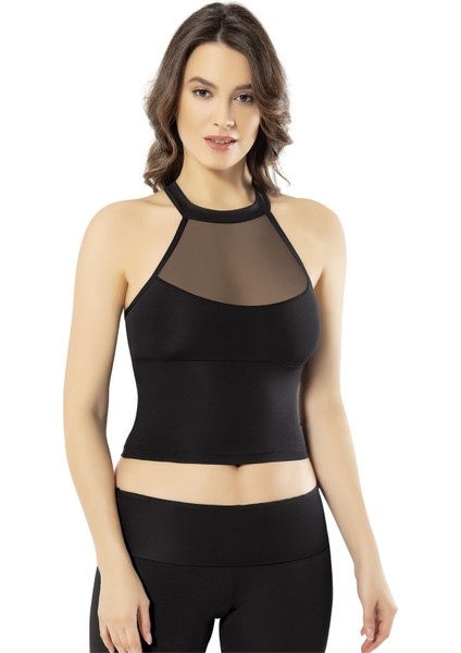 6396 Sırtı Çapraz Likralı Boyundan Bağlı Bayan Dalgıç Krop