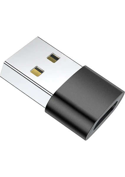 USB To Type-C Dişi Şarj ve Data Çevirici Dönüştürücü Adaptör Siyah