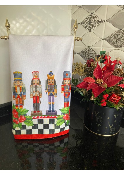 Mackenzie Model Yılbaşı Nutcracker Kurşun Asker 35 x 50 cm Mutfak Havlusu I El Havlusu I Kurulama Bezi