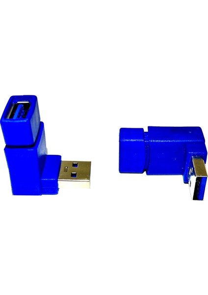 USB 3.0 Erkek - Dişi 90 Derece Uzatma Adaptörü USB 3.0 Dirsek 90 Derece L Pozisyon Dönüştürücü