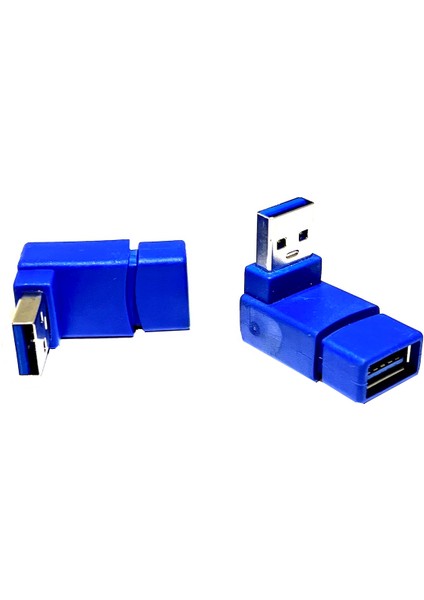 USB 3.0 Erkek - Dişi 90 Derece Uzatma Adaptörü USB 3.0 Dirsek 90 Derece L Pozisyon Dönüştürücü
