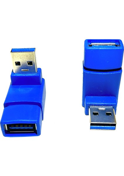 USB 3.0 Erkek - Dişi 90 Derece Uzatma Adaptörü USB 3.0 Dirsek 90 Derece L Pozisyon Dönüştürücü