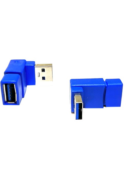 USB 3.0 Erkek - Dişi 90 Derece Uzatma Adaptörü USB 3.0 Dirsek 90 Derece L Pozisyon Dönüştürücü