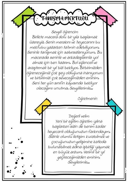 Okullar Içintanışma Mesaj Kartı (A5 - 24 Ad)