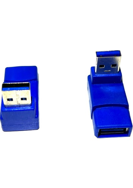 USB 3.0 Erkek - Dişi 90 Derece Uzatma Adaptörü USB 3.0 Dirsek 90 Derece L Pozisyon Dönüştürücü