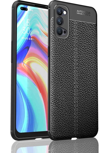 Oppo Reno 4 Kılıf Deri Görünümlü Niss Silikon Kapak