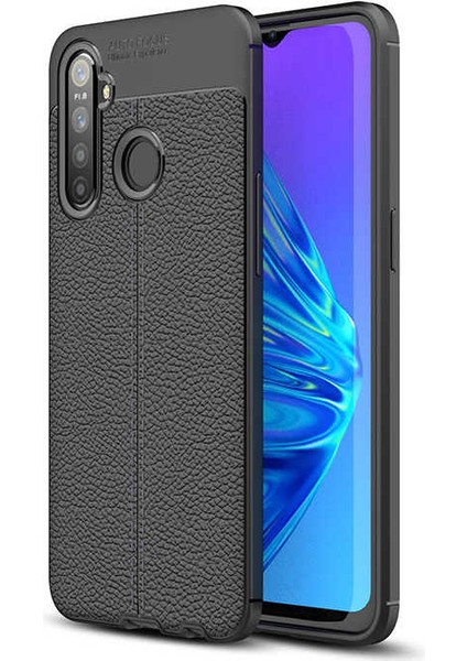 Realme C3 Kılıf Deri Görünümlü Niss Silikon Kapak