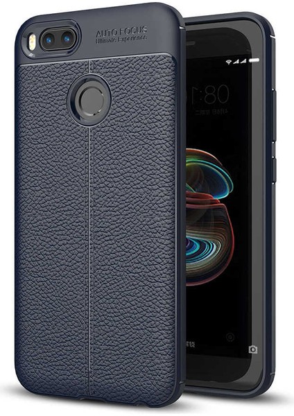 Xiaomi Mi 5x Kılıf Deri Görünümlü Niss Silikon Kapak