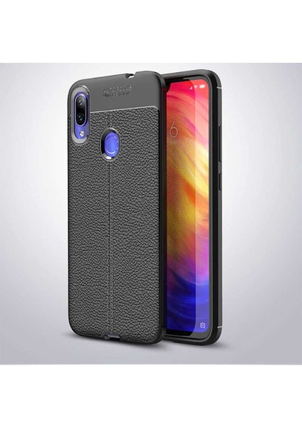 Xiaomi Redmi Note 7 Kılıf Deri Görünümlü Niss Silikon Kapak