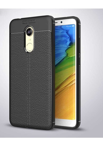 Xiaomi Redmi 5 Kılıf Deri Görünümlü Niss Silikon Kapak