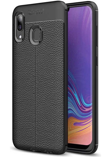 Galaxy A30 Kılıf Deri Görünümlü Niss Silikon Kapak