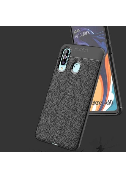 Galaxy A20S Kılıf Deri Görünümlü Niss Silikon Kapak