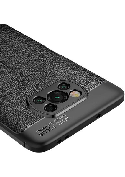 Xiaomi Poco X3 Kılıf Deri Görünümlü Niss Silikon Kapak
