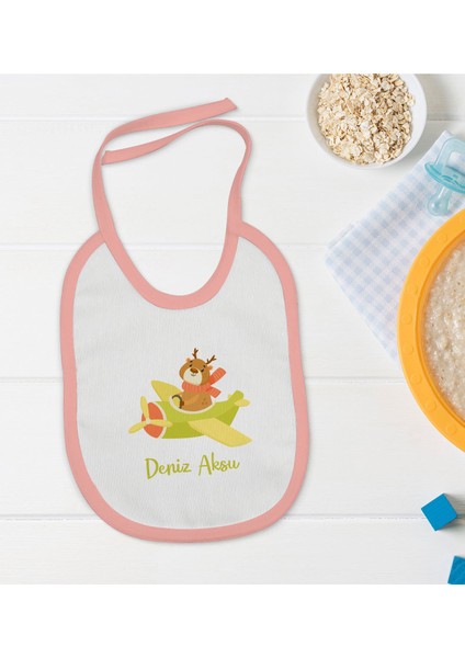 Kids Kişiye Özel Pembe Bebek Mama Önlüğü - Model 187