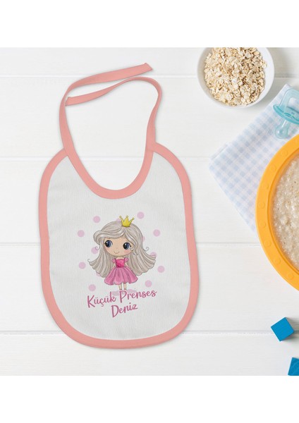 Kids Kişiye Özel Pembe Bebek Mama Önlüğü - Model 145