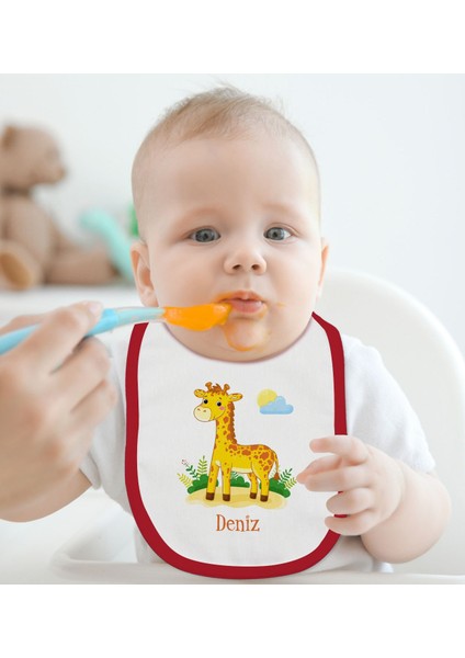 Kids Kişiye Özel Isimli Kırmızı Bebek Mama Önlüğü-20 fiyatları