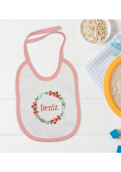 Kids Kişiye Özel Pembe Bebek Mama Önlüğü - Model 156