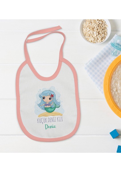 Kids Kişiye Özel Pembe Bebek Mama Önlüğü - Model 144