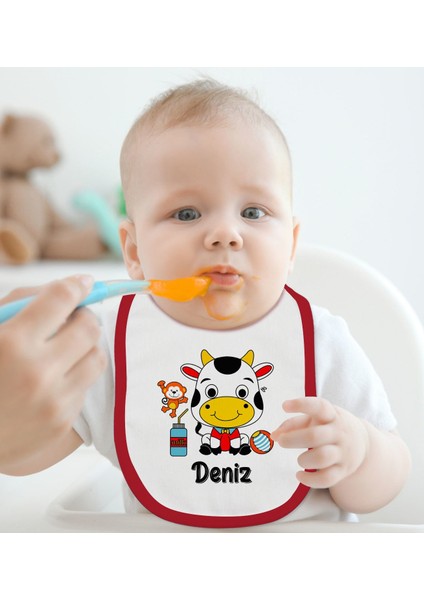 Kids Kişiye Özel Isimli Kırmızı Bebek Mama Önlüğü-34 fiyatları
