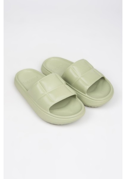 Lissa Yağlı Yeşil Eva Yazlık Plaj - Günlük Platform Terlik