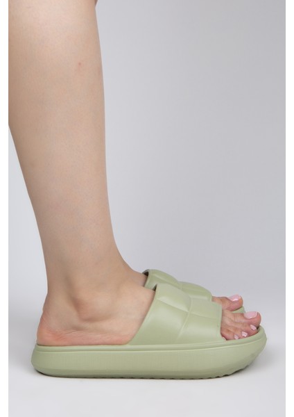 Lissa Yağlı Yeşil Eva Yazlık Plaj - Günlük Platform Terlik fırsatları