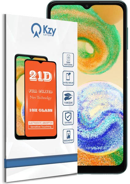 Kzy Samsung Galaxy A04S Tam Kaplayan 21D Temperli Ekran Koruyucu Cam