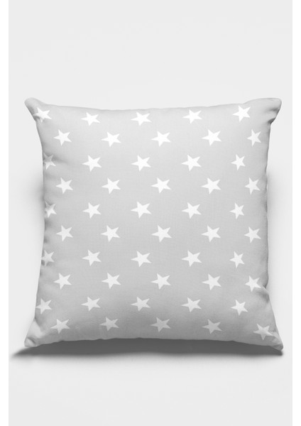 Premium Yıldız Desen Tay Tüyü Çift Taraflı Kırlent Yastık Kılıfı Dokuma Kumaş 43X43 Cm KRL311