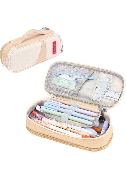 Geyik Ormanı BL-A003 Colorblock Kırtasiye Depolama Çantası (Haki) (Yurt Dışından)