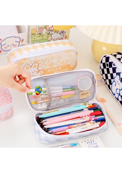A22 Büyük Kapasiteli Sevimli Karikatür Desen Kalem Çantası Kırtasiye Depolama Çantası (Sarı) (Yurt Dışından) fiyatları