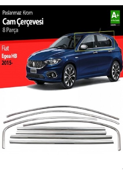 Egea Hb Cam Çıta Çerçevesi Komple Set Krom Nikelaj 8 Parça